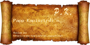 Papp Kapisztrán névjegykártya