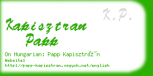 kapisztran papp business card